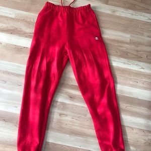 Red champion joggers